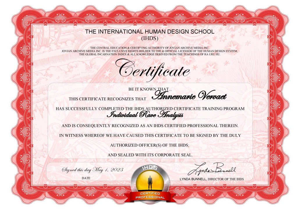 IHDS Certificate Individual Rave Analyst